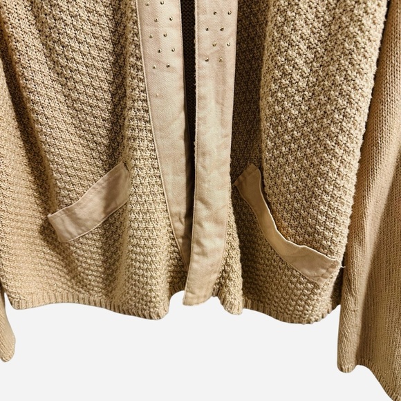 Chico’s Embellished Shine Evelyn open front cardigan in blush Large - Picture 7 of 14